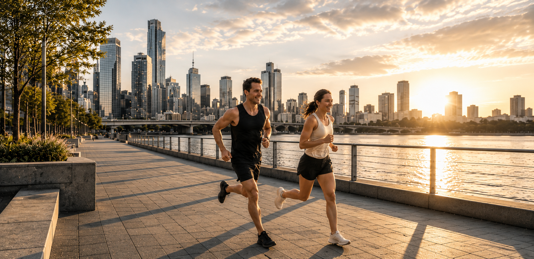 Athletic runners hero